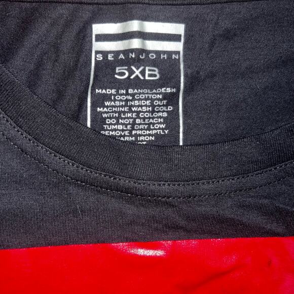 Sean John Mens Black Roaring Tiger King Graphic Black Red T-Shirt Plus size 5XB - Picture 4 of 4